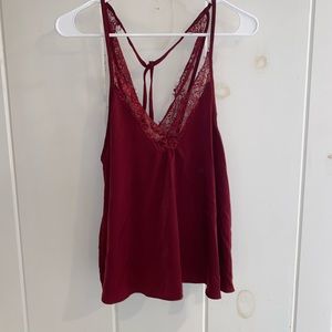 Vestique (Boutique) Dark Red Lace Blouse